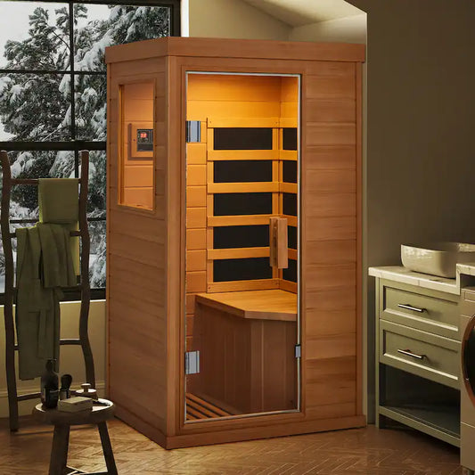 EROMMY 1/2 - Person Infrared Sauna with 10-Minute Warm-Up Heater Tube and Carbon Plate - Mini